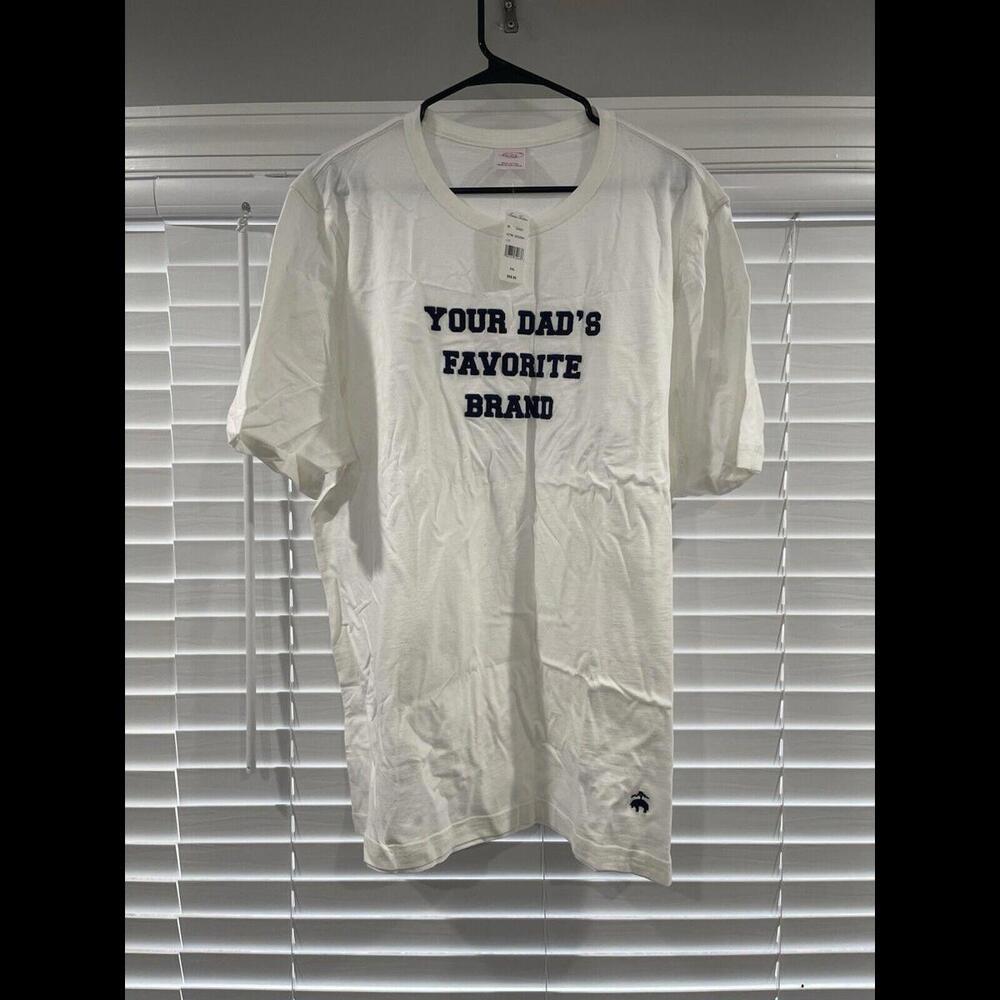 Brooks Brothers White Embroidered Logo Men’s Cotton Shirt Size 2XL